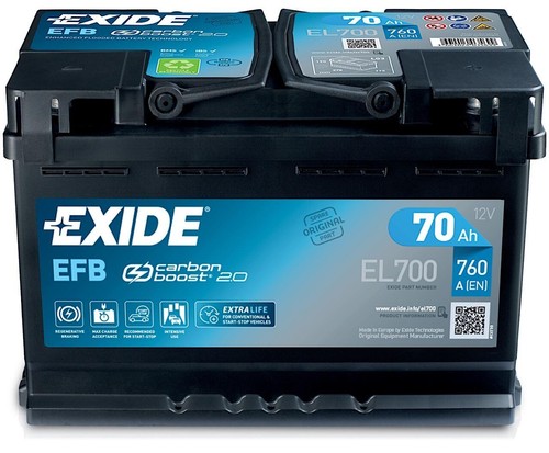 Autobatterie 12v 70ah exide - 12v,